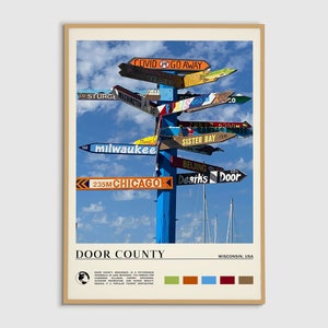 Digitale olieverf, Door County-afdruk, Door County-muurkunst, Door County-poster, Door County-foto, Door County-muurdecoratie, Wisconsin, VS