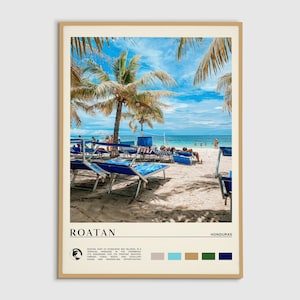Digital Oil Paint, Roatan Print, Roatan Wall Art, Roatan Poster, Roatan Photo, Roatan Poster Print, Honduras Poster Print, North America