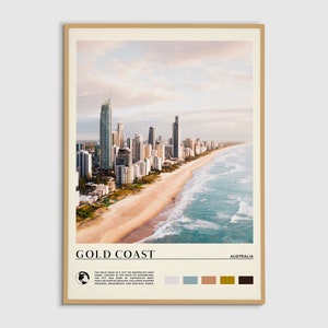 Digitale Ölfarbe, Gold Coast Druck, Gold Coast Wandkunst, Gold Coast Poster, Gold Coast Foto, Gold Coast Poster Druck, Australien Poster