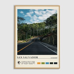 Digital Oil Paint, San Salvador Print, San Salvador Wall Art, San Salvador Poster, San Salvador Photo, El Salvador Poster Print, America