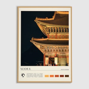Digitale Ölfarbe, Seoul Druck, Seoul Wandkunst, Seoul Poster, Seoul Foto, Seoul Poster Druck, Seoul Wanddekor, Südkorea Poster Druck
