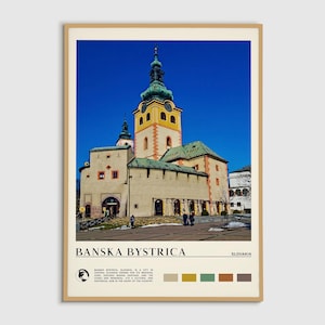 Digital Oil Paint, Banska Bystrica Print, Banska Bystrica Wall Art, Banska Bystrica Poster, Banska Bystrica Photo, Slovakia Poster Print