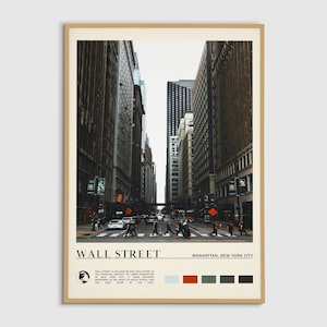 Pintura al óleo digital, impresión de Wall Street, arte de Wall Street, póster de Wall Street, fotografía de Wall Street, impresión de póster de Wall Street, decoración de Wall Street