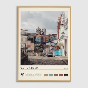 Digitale Ölfarbe, Salvador Druck, Salvador Wandkunst, Salvador Poster, Salvador Foto, Salvador Dekor, Brasilien Poster, Amerika