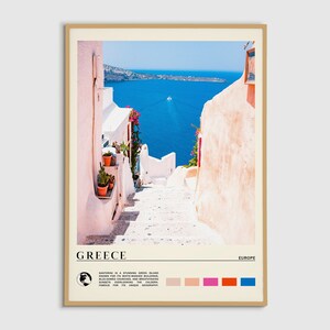 Digitale Ölfarbe, Griechenland Druck, Griechenland Wandkunst, Griechenland Poster, Griechenland Foto, Griechenland Poster Druck, Griechenland Wanddekor, Europa Poster Druck
