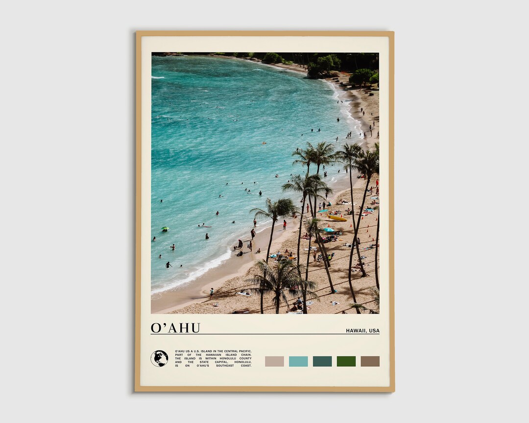 Digital Oil Paint Oahu Print Oahu Wall Art Oahu Poster Etsy