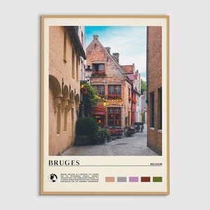 Digital Oil Paint, Bruges Print, Bruges Wall Art, Bruges Poster, Bruges Photo, Bruges Poster Print, Bruges Wall Decor, Belgium Poster Print