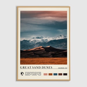 Digital Oil Paint, Great Sand Dunes, Great Sand Dunes Wall Art, Great Sand Dunes Poster, Great Sand Dunes Photo, Great Sand Dunes Decor