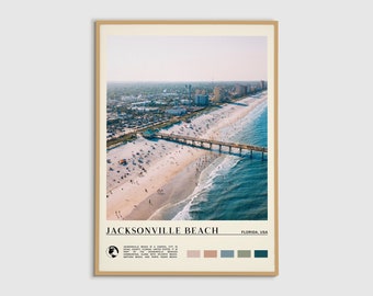 Digital Oil Paint, Jacksonville Beach Print, Jacksonville Beach Wall Art, Jacksonville Beach Poster, Jacksonville Beach Photo, Florida Print