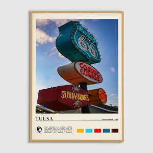 Digital Oil Paint, Tulsa Print, Tulsa Wall Art, Tulsa Poster, Tulsa Photo, Tulsa Poster Print, Tulsa Wall Decor, Oklahoma Poster, USA Print