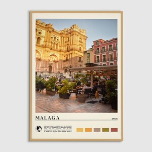 Digitale olieverf, Malaga-afdruk, muurkunst Malaga, Malaga-poster, foto Malaga, Malaga-posterafdruk, wanddecoratie Malaga, posterafdruk Malaga, Spanje