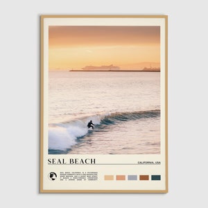 Digital Oil Paint, Seal Beach Print, Seal Beach Wall Art, Seal Beach Poster, Seal Beach Photo, Seal Beach Wall Decor, California Poster, USA