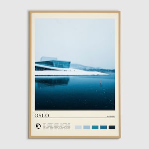 Digitale olieverf, Oslo-print, Oslo-muurkunst, Oslo-poster, Oslo-foto, Oslo-posterprint, Oslo-muurdecoratie, Noorwegen-posterprint, Europa