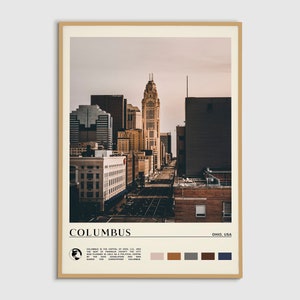 Peinture à l'huile numérique, impression Columbus, art mural Columbus, affiche Columbus, photo Columbus, impression affiche Columbus, décoration Columbus, impression Ohio