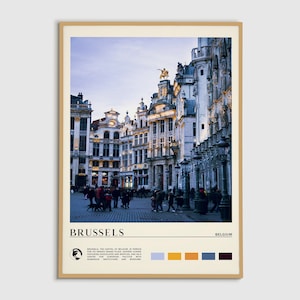 Digitale olieverf, Brusselse print, Brusselse muurkunst, Brusselse poster, Brusselse foto, Brusselse posterprint, Brusselse muurdecoratie, België