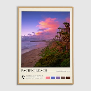 Digital Oil Paint, Pacific Beach Print, Pacific Beach Art, Pacific Beach Poster, Pacific Beach Photo, Pacific Beach Decor, San Diego Print