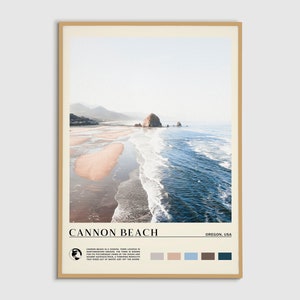 Digital Oil Paint, Cannon Beach Print, Cannon Beach Wall Art, Cannon Beach Poster, Cannon Beach Photo, Cannon Beach Wall Decor, Oregon, USA