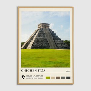 Digital Oil Paint, Chichen Itza Print, Chichen Itza Wall Art, Chichen Itza Poster, Chichen Itza Photo, Chichen Itza Poster Print, Mexico