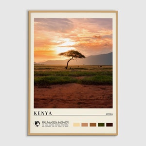 Digitale Ölfarbe, Kenia Druck, Kenia Wandkunst, Kenia Poster, Kenia Foto, Kenia Posterdruck, Kenia Wanddekor, Afrika Posterdruck