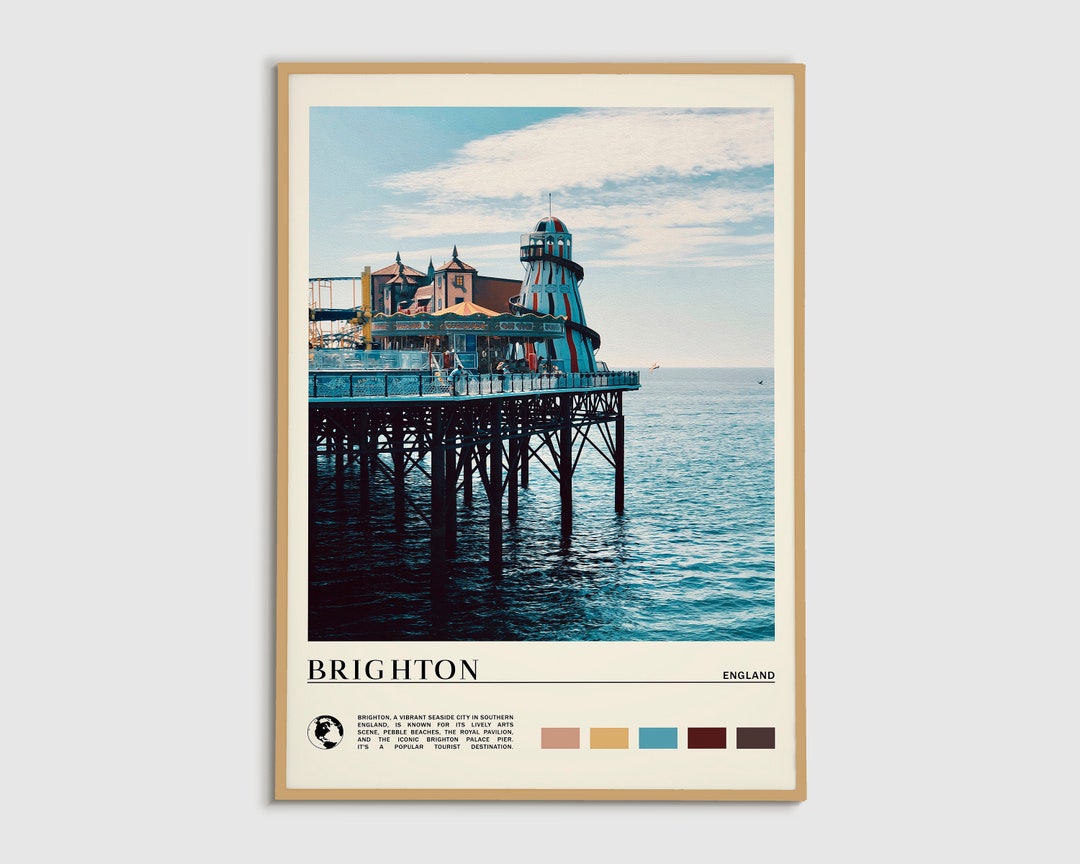 Digital Oil Paint, Brighton Print, Brighton Wall Art, Brighton Poster