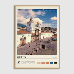 Digitale olieverf, Quito-afdruk, Quitokunst aan de muur, Quito-poster, Quito-foto, Quito-posterafdruk, Quito-muurdecoratie, Ecuador-poster, Amerika