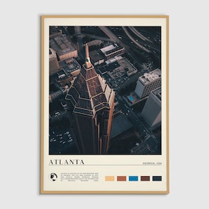 Digital Oil Paint, Atlanta Print, Atlanta Wall Art, Atlanta Poster, Atlanta Photo, Atlanta Poster Print, Atlanta Wall Decor, Georgia Print