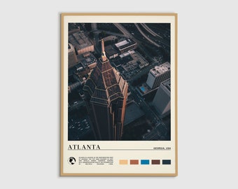 Digital Oil Paint, Atlanta Print, Atlanta Wall Art, Atlanta Poster, Atlanta Photo, Atlanta Poster Print, Atlanta Wall Decor, Georgia Print