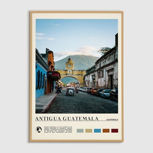 Pittura a olio digitale, stampa Antigua Guatemala, arte murale Antigua Guatemala, poster Antigua Guatemala, foto Antigua Guatemala, poster Guatemala