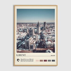 Digital Oil Paint, Ghent Print, Ghent Wall Art, Ghent Poster, Ghent Photo, Ghent Poster Print, Ghent Wall Decor, Belgium Poster Print