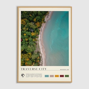Digital Oil Paint, Traverse City Print, Traverse City Wall Art, Traverse City Poster, Traverse City Photo, Michigan Wall Decor, USA Poster