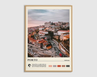 Digitale Ölfarbe, Porto Print, Porto Wandkunst, Porto Poster, Porto Foto, Porto Poster Druck, Porto Wanddekor, Portugal Poster, Europa