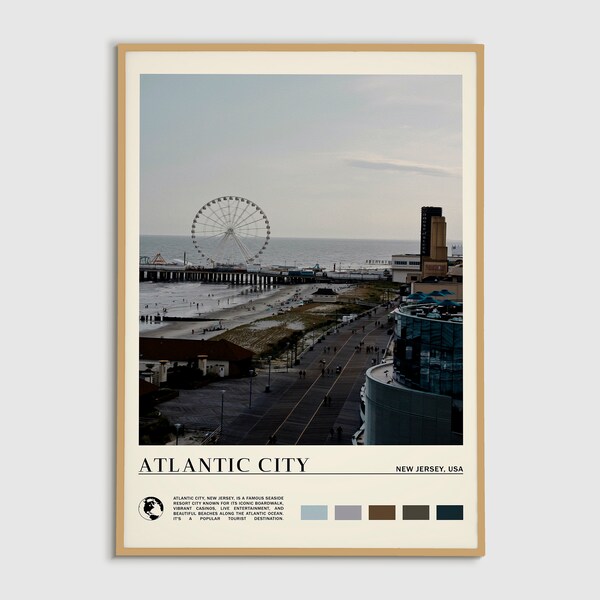 Digital Oil Paint, Atlantic City Print, Atlantic City Poster, Atlantic City Photo, Atlantic City Poster Print, Atlantic City Decor, NJ print