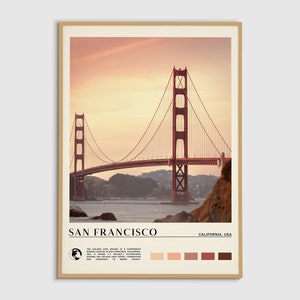 Digital Oil Paint, San Francisco Print, San Francisco Wall Art, San Francisco Poster, San Francisco Photo, Golden Gate Bridge Poster, USA