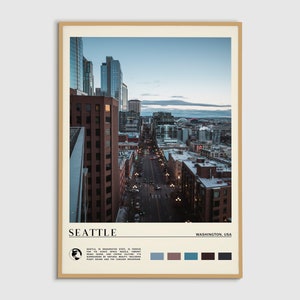 Digital Oil Paint, Seattle Print, Seattle Wall Art, Seattle Poster, Seattle Photo, Seattle Poster Print, Seattle Decor, Washington, USA