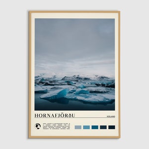 Peinture à l'huile numérique, impression Höfn, affiche Hornafjörðu, art mural Höfn, affiche Höfn, photo Höfn, impression affiche Höfn, décoration murale Höfn, Islande
