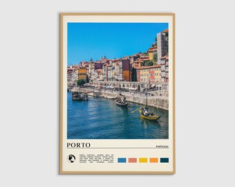 Digitale Ölfarbe, Porto Print, Porto Wandkunst, Porto Poster, Porto Foto, Porto Poster Druck, Porto Wanddekor, Portugal Poster, Europa