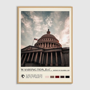 Digitale olieverf, Washington DC-afdruk, Washington Wall Art, Washington-poster, Washington-foto, Washington-posterafdruk, Washington-decor