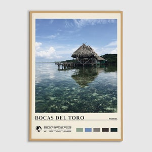 Pintura al óleo digital, impresión de Bocas del Toro, arte de la pared de Bocas del Toro, cartel de Bocas del Toro, foto de Bocas del Toro, decoración de la pared de Bocas del Toro