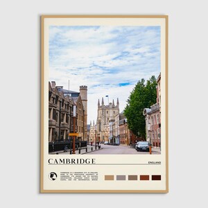 Digital Oil Paint, Cambridge Print, Cambridge Wall Art, Cambridge Poster, Cambridge Photo, Cambridge Poster Print, Cambridge Decor, England