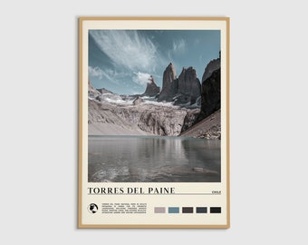 Digital Oil Paint, Torres Del Paine Print, Torres Del Paine Wall Art, Torres Del Paine Poster, Torres Del Paine Photo, Chile Poster