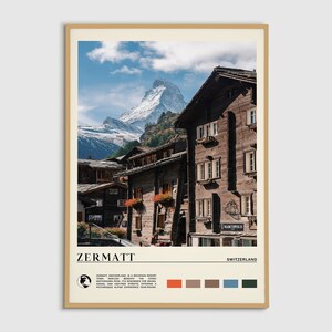 Digital Oil Paint, Zermatt Print, Zermatt Wall Art, Zermatt Poster, Zermatt Photo, Zermatt Poster Print, Zermatt Wall Decor, Switzerland