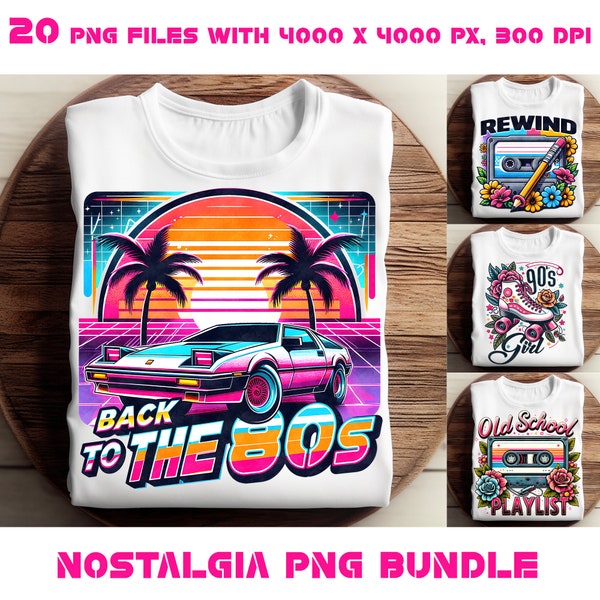 Retro Sublimation PNG Pack | Trendy 90s Design Bundle, Vintage 80s Graphics Retro PNG Pack, Hip-Hop Style PNG