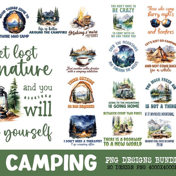 camping, campfire, camping lover, Graphic PNG, vintage, T-shirt design,90s style, Retro style, Digital Bundle