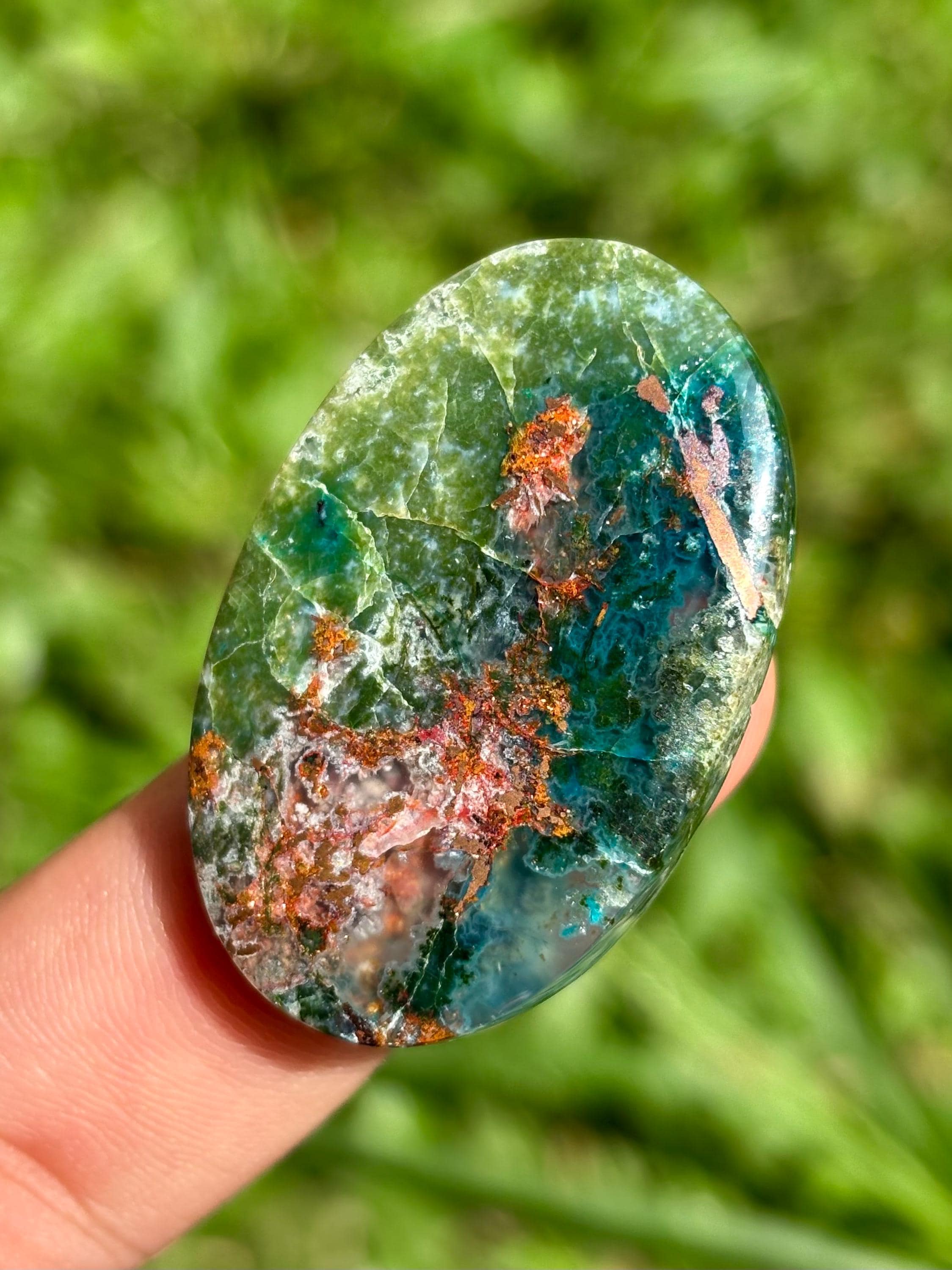 クリソコラカルセドニーカボション：インドネシア産天然銅宝石 - Etsy 日本