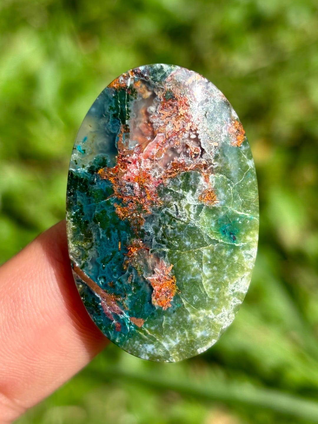 クリソコラカルセドニーカボション：インドネシア産天然銅宝石 - Etsy 日本