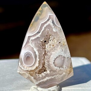 Alien Face Orbicullar Agate Cabochon: Scenic Ternate Gemstone -