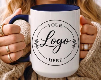 Custom Logo Coffee Mug, Branded Business Cup, Corporate Gifts 11oz 15oz