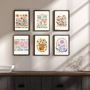 Christian Wall Art Bundle, Bible Verse Prints,Floral Scripture Decor,Positive Quotes,Christian Decor,5X7,8X11,11 X14,16X20,24X36 pdf & jpg
