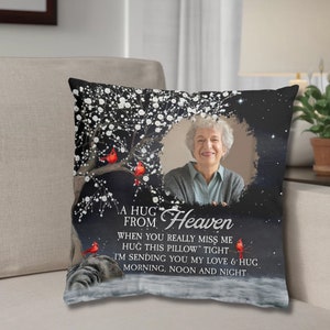 Personalized A Hug From Heaven I'm Always With You Pillowcase, Custom Photo Pillow, Christmas ...