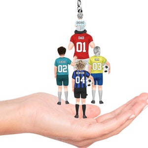 Porte-clés acrylique personnalisé pour papa footballeur et enfants, cadeau fête des pères pour papa, cadeau pour papa footballeur, amateur de football, cadeau d'anniversaire de footballeur image 6